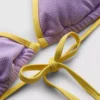 Kräuselt-Bikini-Oberteil mit kontrastierendem Dreieck Kräuselt-Bikini-Oberteil mit kontrastierendem Dreieck