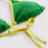 Kräuselt-Bikini-Oberteil mit kontrastierendem Dreieck Kräuselt-Bikini-Oberteil mit kontrastierendem Dreieck