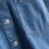 Kürzliches, kastenförmiges Hemd aus Baumwoll-Denim Kürzliches, kastenförmiges Hemd aus Baumwoll-Denim
