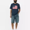 Kurzarm-T-Shirt mit amerikanischer Flagge