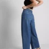 Kurze Denim-Jeans mit weitem Bein Kurze Denim-Jeans mit weitem Bein