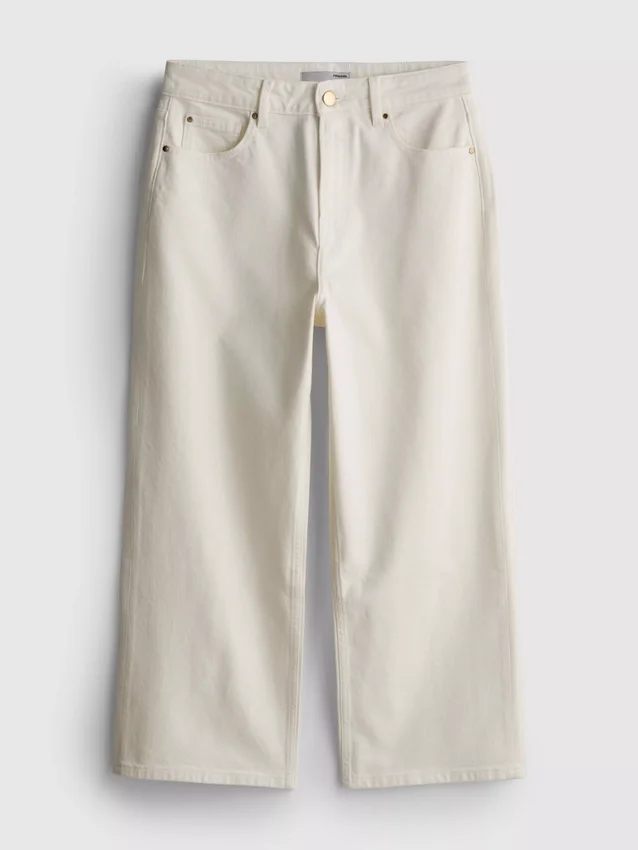 Kurze Denim-Jeans mit weitem Bein Kurze Denim-Jeans mit weitem Bein