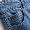 Kurze Denim-Jeans mit weitem Bein Kurze Denim-Jeans mit weitem Bein