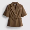 Kurzärmeliger Blazer mit Gürteldetail Kurzärmeliger Blazer mit Gürteldetail