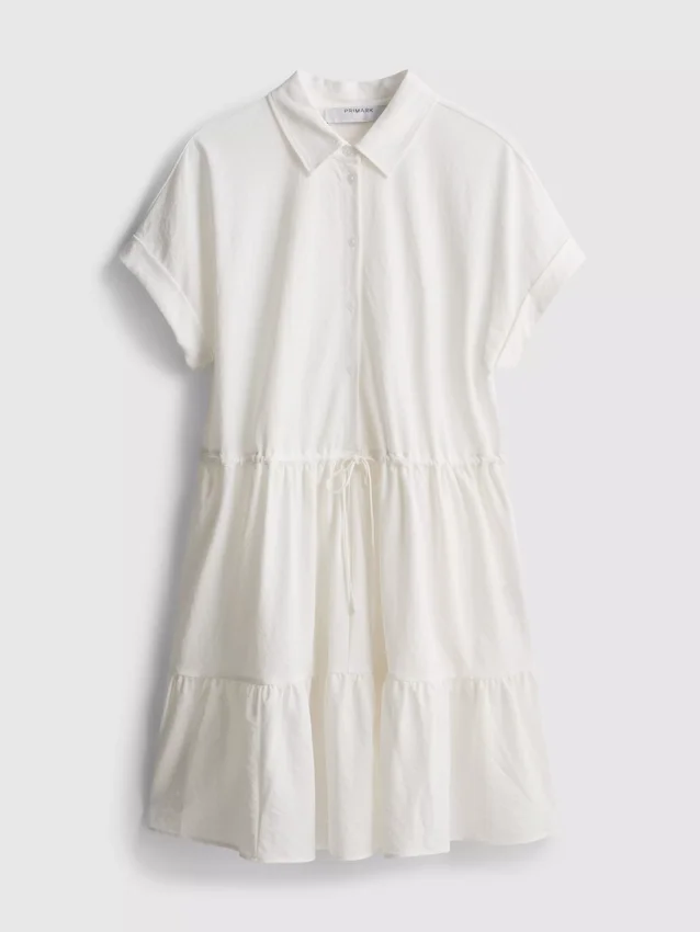 Kurzärmeliges, gestuftes Minikleid Kurzärmeliges, gestuftes Minikleid
