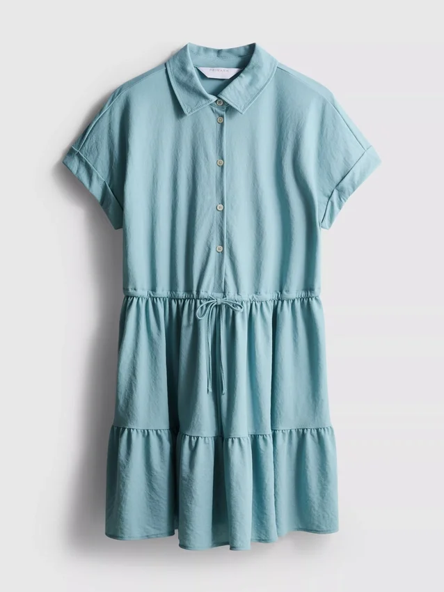 Kurzärmeliges, gestuftes Minikleid Kurzärmeliges, gestuftes Minikleid