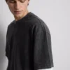 Kurzärmeliges, gewaschenes T-Shirt
