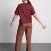 Kurzärmeliges Häkel-T-Shirt aus Baumwolle mit Shorts