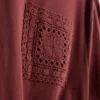 Kurzärmeliges Häkel-T-Shirt aus Baumwolle mit Shorts
