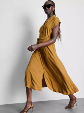 Kurzärmeliges Midi-Shirt-Kleid
