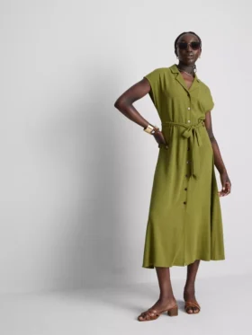 Kurzärmeliges Midi-Shirt-Kleid