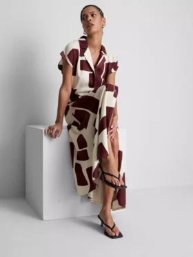 Kurzärmeliges Midi-Shirt-Kleid