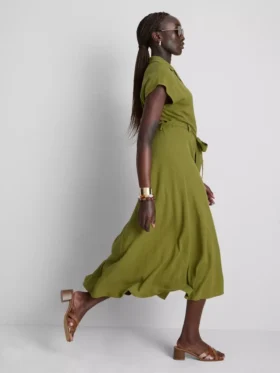 Kurzärmeliges Midi-Shirt-Kleid
