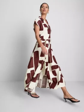 Kurzärmeliges Midi-Shirt-Kleid