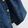 Kurzärmeliges Oberteil aus Baumwoll-Denim mit tailliertem Schnitt