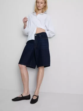 Lange Bermudashorts aus Baumwoll-Denim