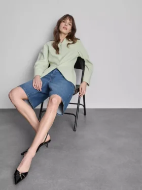 Lange Bermudashorts aus Baumwoll-Denim