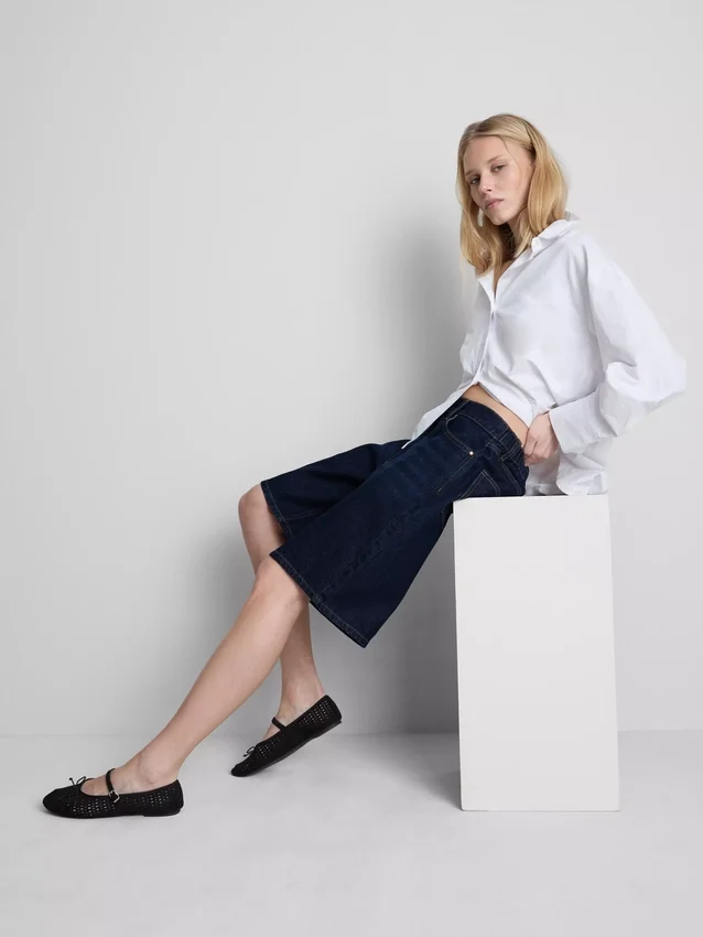 Lange Bermudashorts aus Baumwoll-Denim Lange Bermudashorts aus Baumwoll-Denim