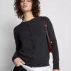 Langärmelige Strickjacke mit Rundhalsausschnitt Langärmelige Strickjacke mit Rundhalsausschnitt