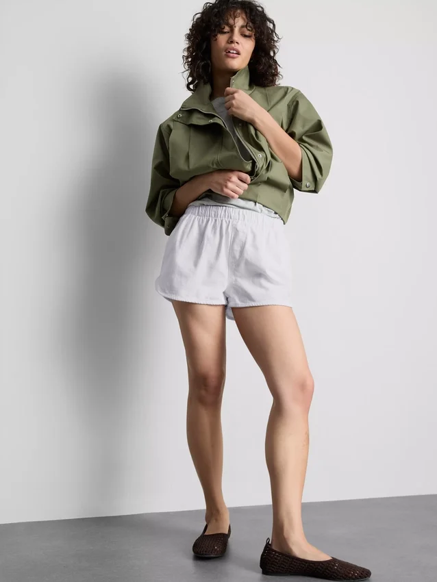 Laufshorts aus Baumwoll-Denim Laufshorts aus Baumwoll-Denim