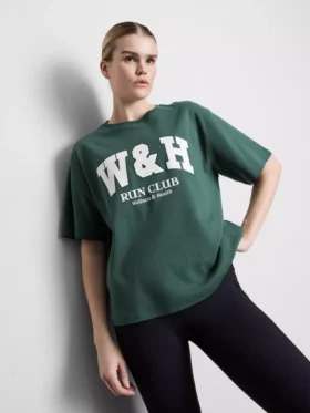 Locker sitzendes Active-T-Shirt aus Baumwolle mit Grafikprint