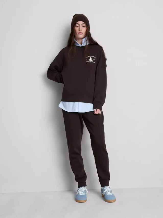 Locker sitzendes Sweatshirt aus Baumwollmischung mit Aufdruck Locker sitzendes Sweatshirt aus Baumwollmischung mit Aufdruck