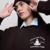 Locker sitzendes Sweatshirt aus Baumwollmischung mit Aufdruck Locker sitzendes Sweatshirt aus Baumwollmischung mit Aufdruck
