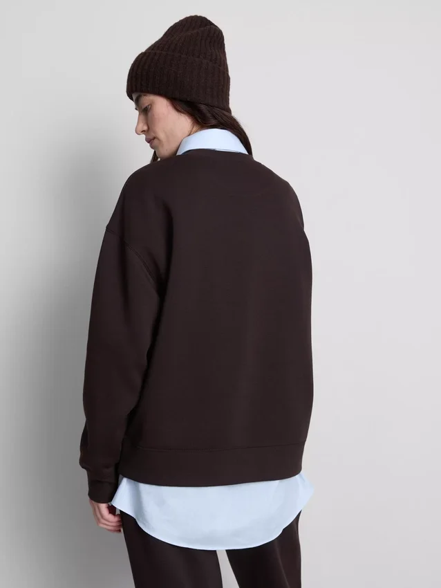 Locker sitzendes Sweatshirt aus Baumwollmischung mit Aufdruck Locker sitzendes Sweatshirt aus Baumwollmischung mit Aufdruck
