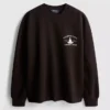 Locker sitzendes Sweatshirt aus Baumwollmischung mit Aufdruck Locker sitzendes Sweatshirt aus Baumwollmischung mit Aufdruck