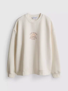 Locker sitzendes Sweatshirt aus Baumwollmischung mit Grafikprint Locker sitzendes Sweatshirt aus Baumwollmischung mit Grafikprint