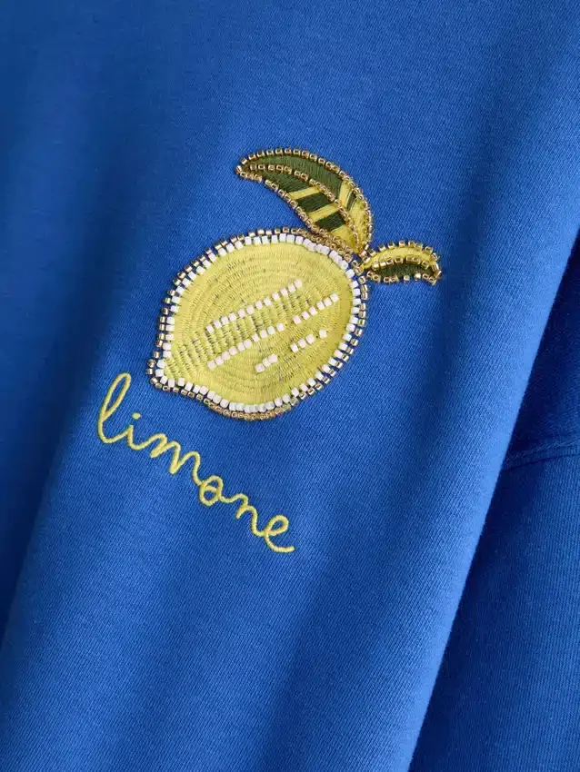 Locker sitzendes Sweatshirt in Zitronengelb mit hohem Baumwollanteil Locker sitzendes Sweatshirt in Zitronengelb mit hohem Baumwollanteil