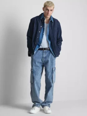 Lose Cargo-Jeans mit mittlerer Leibhöhe