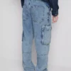 Lose Cargo-Jeans mit mittlerer Leibhöhe Lose Cargo-Jeans mit mittlerer Leibhöhe