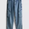 Lose Cargo-Jeans mit mittlerer Leibhöhe Lose Cargo-Jeans mit mittlerer Leibhöhe
