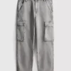 Lose Cargo-Jeans mit mittlerer Leibhöhe Lose Cargo-Jeans mit mittlerer Leibhöhe