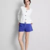 Lounge-Shorts aus Baumwolle mit geschlitztem Saum Lounge-Shorts aus Baumwolle mit geschlitztem Saum