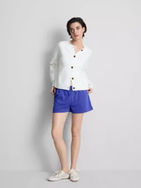 Lounge-Shorts aus Baumwolle mit geschlitztem Saum Lounge-Shorts aus Baumwolle mit geschlitztem Saum