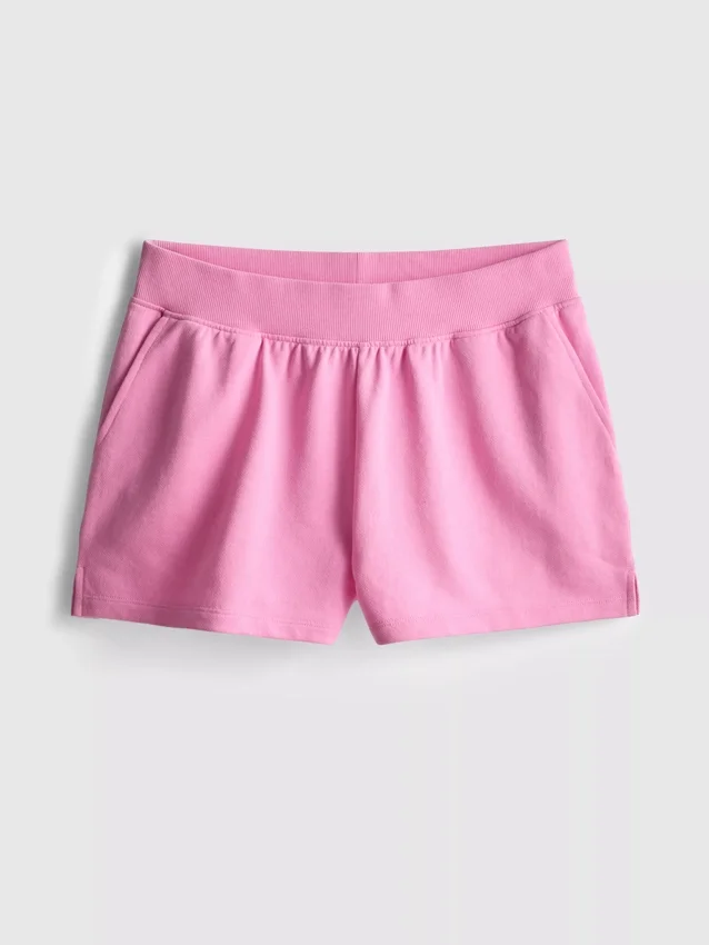 Lounge-Shorts aus Baumwolle mit geschlitztem Saum Lounge-Shorts aus Baumwolle mit geschlitztem Saum