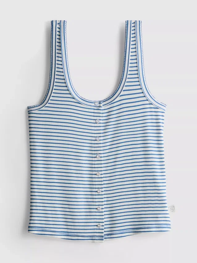 „Love to Lounge“ – geripptes, gestreiftes Schlafanzug-Cami-Top „Love to Lounge“ – geripptes, gestreiftes Schlafanzug-Cami-Top
