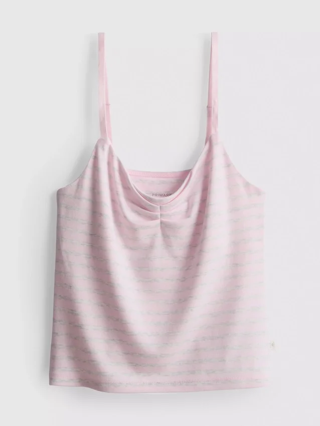 „Love to Lounge“ – gestreiftes Schlafanzug-Top im Cami-Stil „Love to Lounge“ – gestreiftes Schlafanzug-Top im Cami-Stil