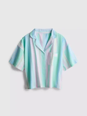 Love to Lounge-Pyjamahemd zum Entspannen: kurz geschnitten, pastellgestreift Love to Lounge-Pyjamahemd zum Entspannen: kurz geschnitten, pastellgestreift