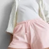 Lässige Shorts aus Baumwolle mit Kordelzug Lässige Shorts aus Baumwolle mit Kordelzug