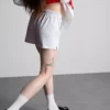 Lässige Shorts aus Baumwolle mit Kordelzug Lässige Shorts aus Baumwolle mit Kordelzug