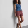 Lässige Shorts aus Baumwolle mit Kordelzug und Perlenverzierung
