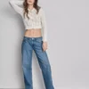 Lässige Straight-Leg-Jeans mit niedriger Leibhöhe Lässige Straight-Leg-Jeans mit niedriger Leibhöhe