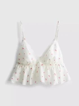Luftiges Bralette mit Spitzenbesatz in Kirschrot
