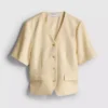 Maßgeschneiderter Kurzarm-Blazer aus Baumwollmischung Maßgeschneiderter Kurzarm-Blazer aus Baumwollmischung