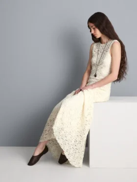 Maxikleid aus Stretch-Spitze