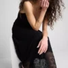 Maxikleid mit V-Ausschnitt und Spitze Maxikleid mit V-Ausschnitt und Spitze