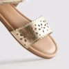 Metallic-Sandalen mit Lasercut-Design